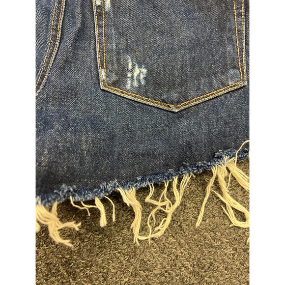Paige Womens Blue Denim 5-Buttons Raw Hem Distressed Jeans Shorts Size 27 - Picture 6 of 7